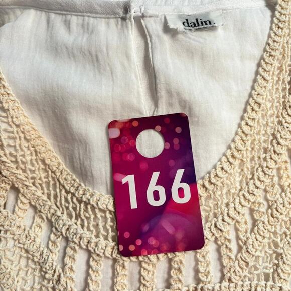 Darlin White Sleeveless Dress/Beach Coverup NO SIZE TAG see measurements Boho - Picture 9 of 9